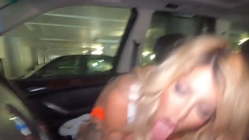 Inked Tits Waitress Deep-throats Spunk-pump in Car for Giant Peak