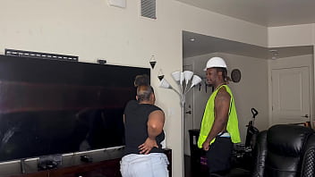 Construction Employee Biotch Kendale Give His Customer A Big black cock While On The Job