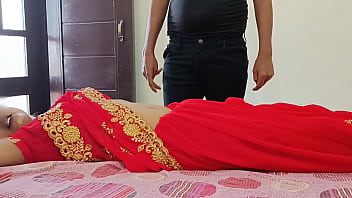 Freshly married red-hot indian desi village aunty was smashing stiff with step-son on clear Hindi audio