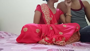 Indian Desi freshly married red-hot bhabhi was boning on dogy fashion stance with devar in clear Hindi audio