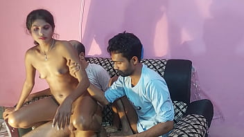 Unexperienced 3 way Desi village woman having bang-out with 2 boyfriends ,  Hanif pk and  Sumona and Manik