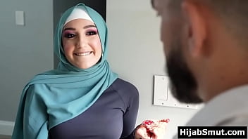 Youthful muslim gal taught by her soccer coach