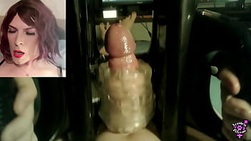 Quickshot Launch Machine Masturbates Gooey Flow Out Jessica Bloom's Humungous Trans Salami