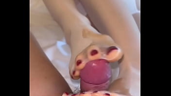 Charming youthfull nurse wearing milky silk sleeve JJ footjob wrung sperm, milky silk ripped fuckhole beef whistle slammed into stockings, soles of soles massaging glans, footjob all shot into pantyhose