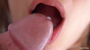 Her Delicate Yam-sized Lips And Tongue Cause Him Cumshot, Supah Closeup Jizm In Gullet