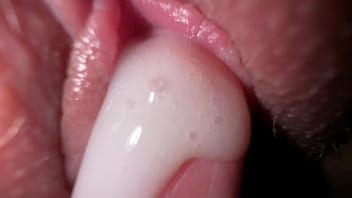 Enormously closeup hook-up with friend's fiance, cock-squeezing white pearly nail and jizz on stretched cootchie